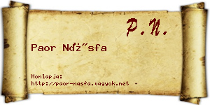 Paor Násfa névjegykártya